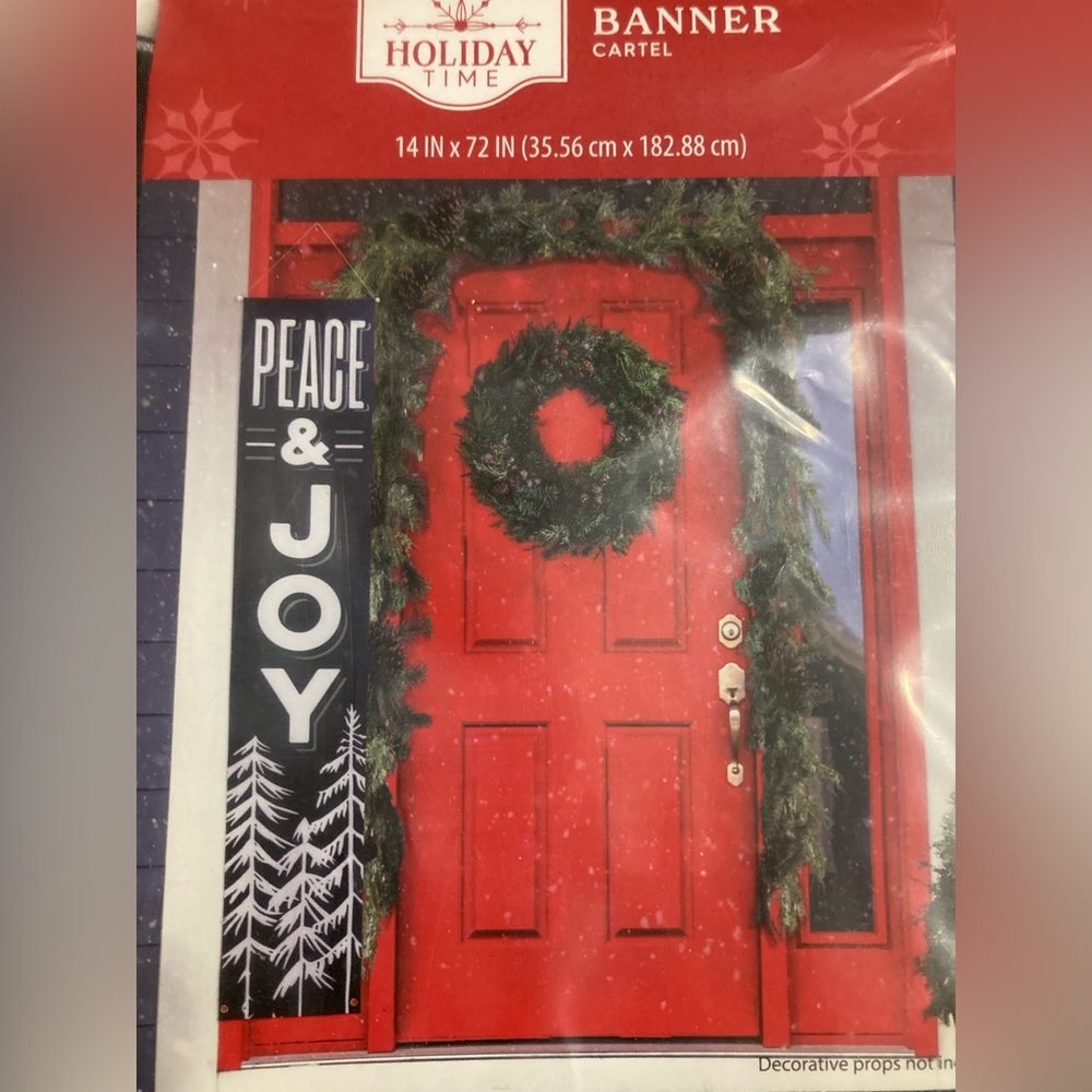 "Peace & Joy" Christmas Holiday 14x72 Banner